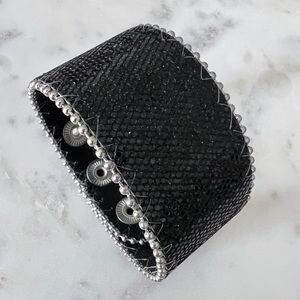 Black Shimmer Snap Bracelet